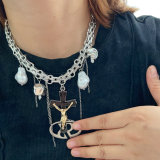 Cross pendant cuban chain necklace