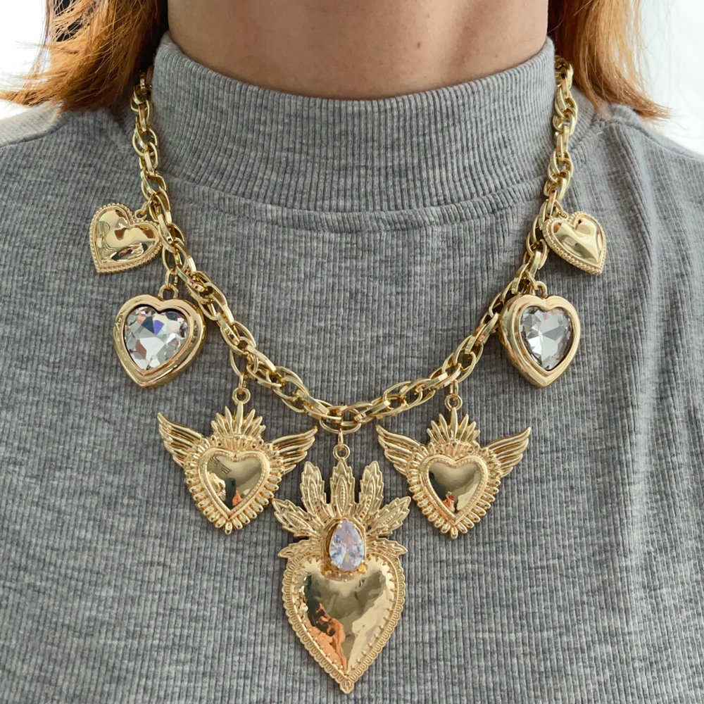 Chain necklace with heart charm
