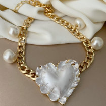 Cuban chain heart necklace