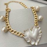 Cuban chain heart necklace