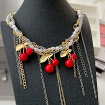 Cherry charm chain necklace