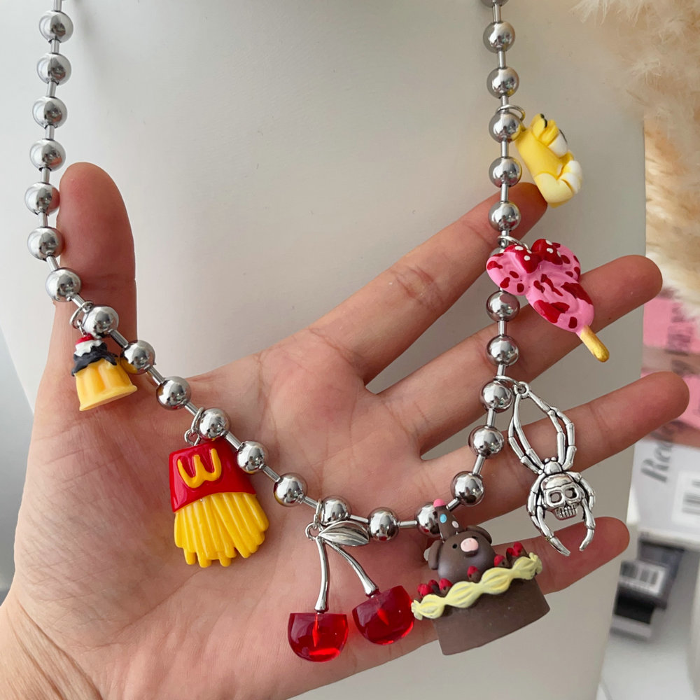 Mix charm bead necklace