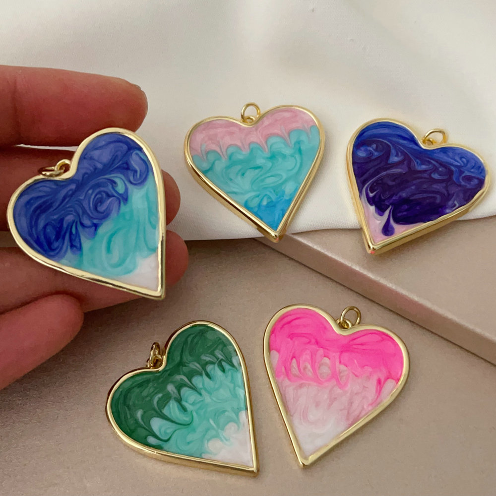 Enamel heart pendant
