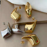 Metal square shape earrings