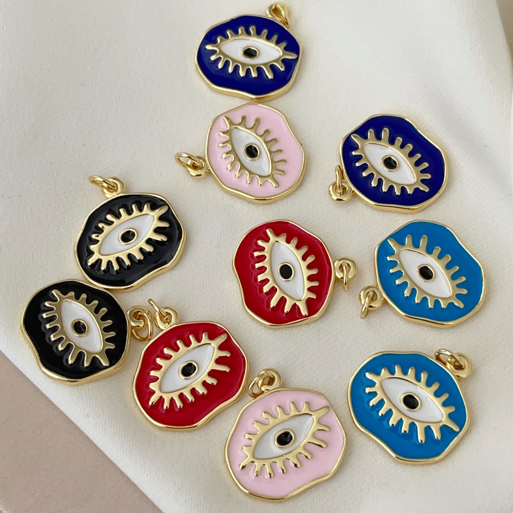 Enamel eye charm
