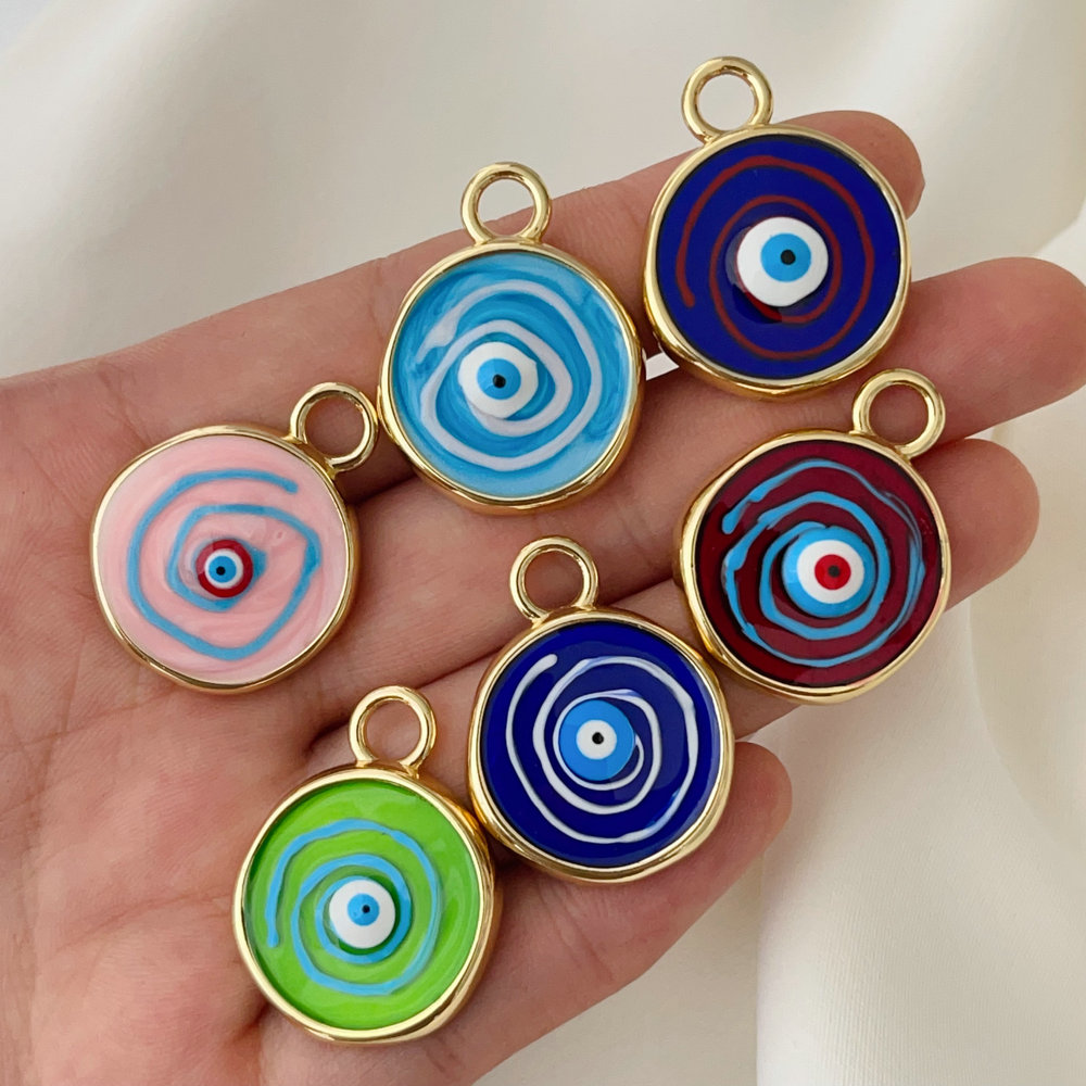 Enamel eye charm