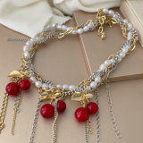 Cherry charm chain necklace