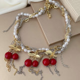 Cherry charm chain necklace