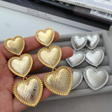 Chunky metal heart earrings