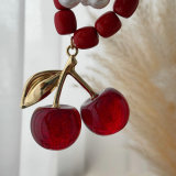 Big chunky cherry pendant necklace