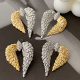 Two tone wing earrings