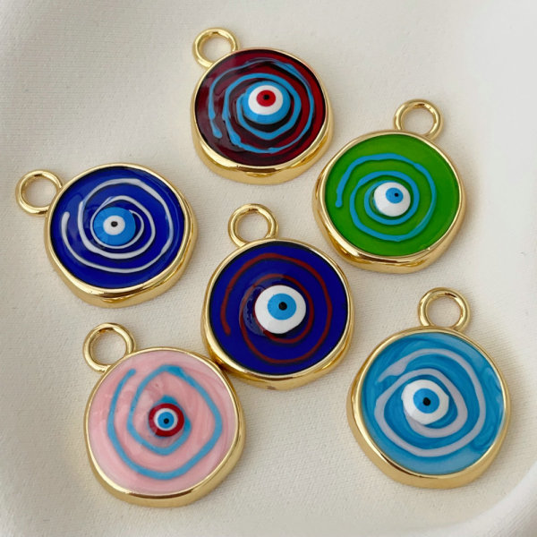 Enamel eye charm