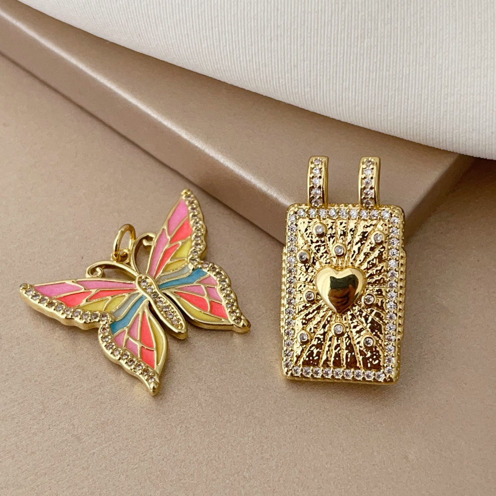 Enamel butterfly charm