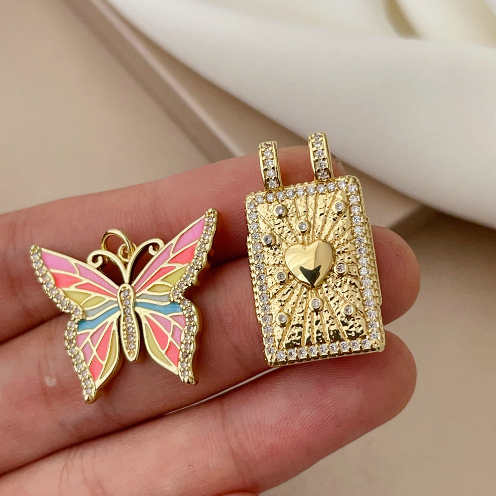 Enamel butterfly charm