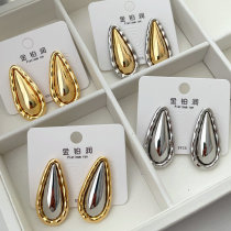 Metal two tone teardrop earrings