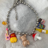 Funny chunky charm bead necklace