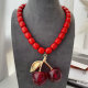 Big chunky cherry pendant necklace