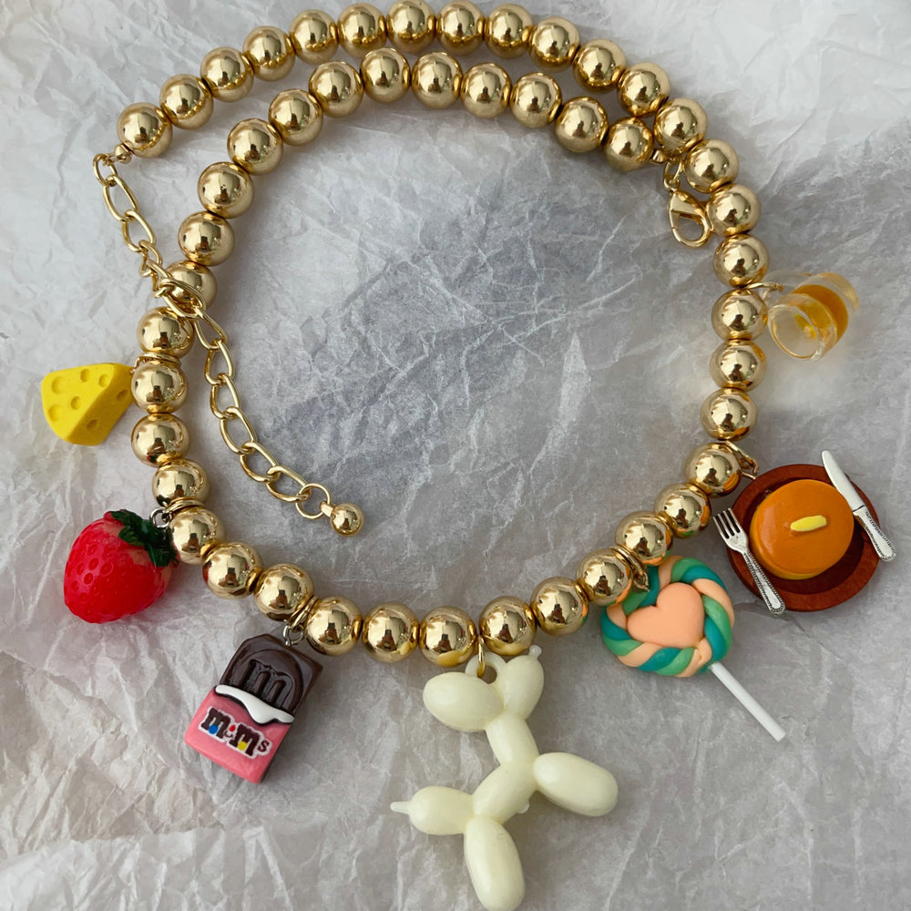 Mix charm bead necklace