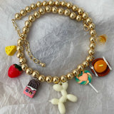 Mix charm bead necklace