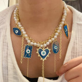 Blue eye charm necklace