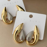Two tone s shape earrings