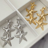 Metal star earrings