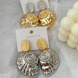 Chunky metal snail earrings