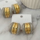 Two tone fan earrings