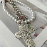 Big chunky cross layer necklace