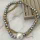 Grey pearl chunky necklace