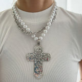Big chunky cross layer necklace