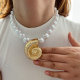 Snail glass pearl necklace