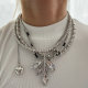 Chunky grey glass pearl necklace