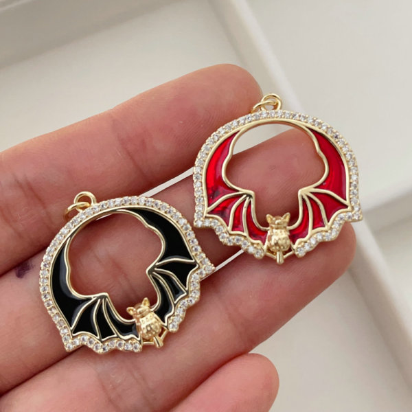 Enamel bat charm