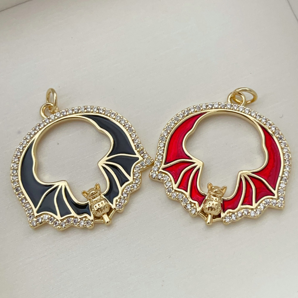 Enamel bat charm