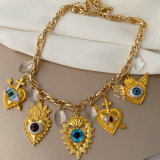 Heart eye charm necklace