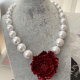 Chunky flower pearl necklace