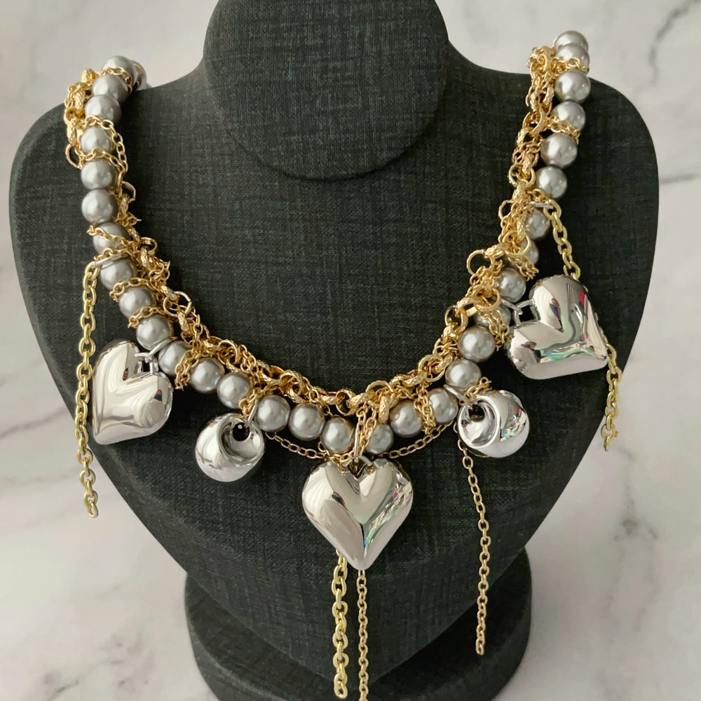 Chunky chain heart necklace