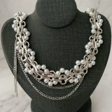 Chunky cuban chain bead necklace