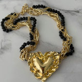 Heart charm chain necklace