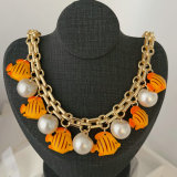 Yellow fish charm necklace