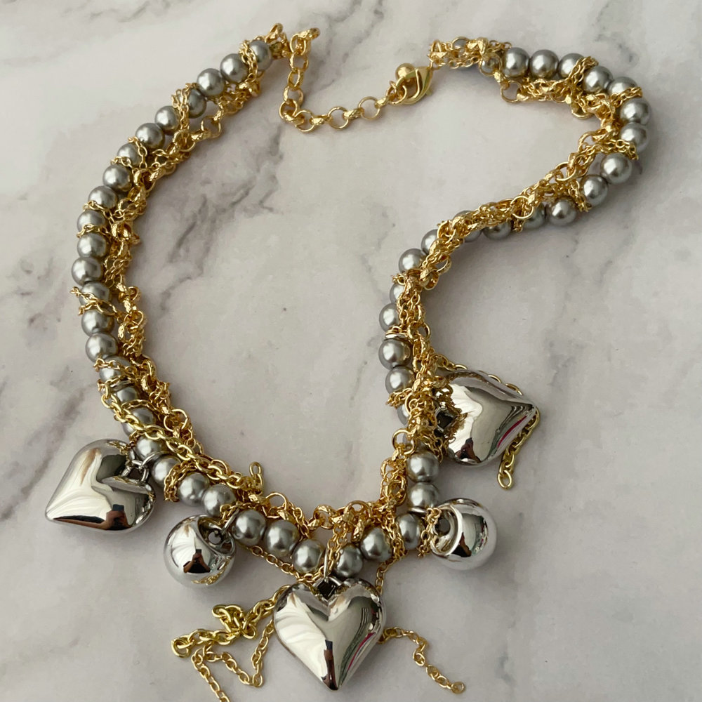 Chunky chain heart necklace