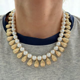 Chunky glass pearl necklace