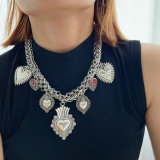 Chunky heart charm necklace