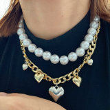 Layer pearl necklace