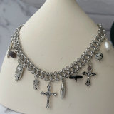 Cuban chain with cross charm