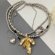Beaded chunky layer necklace