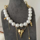 Glass pearl heart necklace