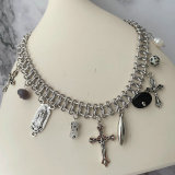 Cuban chain with cross charm