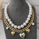 Layer pearl necklace